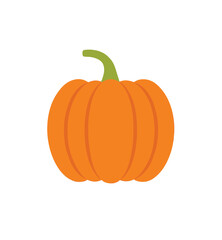 Pumpkin Icon Vector, Flat Autumn, Halloween, and Thanksgiving Symbol in Orange Silhouette Style