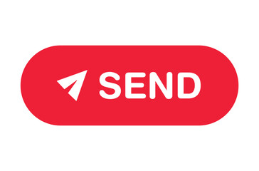 Minimal Red Send Button on White Background for App and Web Interface