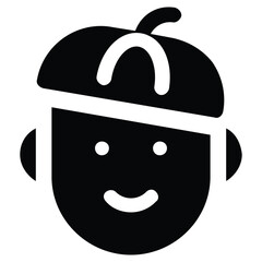 Smiling Kid Illustration Black and White