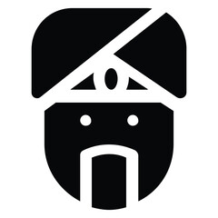 Abstract Illustration of a Turbaned Man