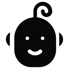 Smiling Baby Illustration Icon