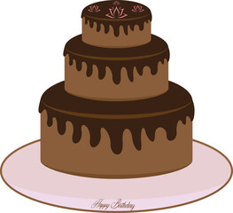 Vintage birthday cake illustration