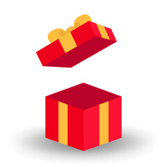 red gift box celebration design element