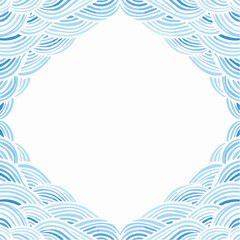 Obraz premium Elegant Wavy Cloud Border Frame, Soft Line Art for Invitations or Cards 