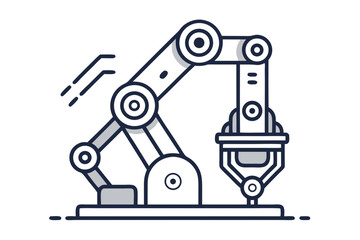 Flexible Robot Arm Line Art Icon  