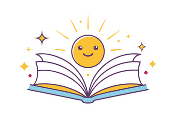 Gratitude Log Symbol Open Book Sparkles