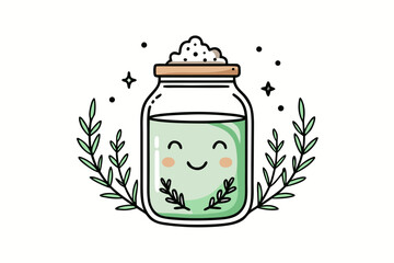 refillable glass jar smiling face icon