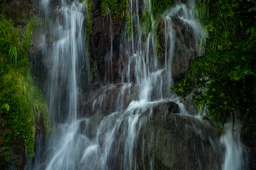 奄美大島の夏の風景。糸をひく水の流れ。