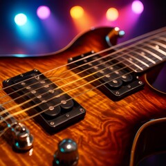 Fototapeta premium Unleash Your Musical Creativity: High-Quality Electric Guitar for Music Production and Performance, Perfect for Concerts and Studio Recordings