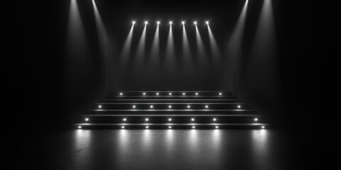 Stage setting with dramatic lighting ready for a performance or event at a theater venue