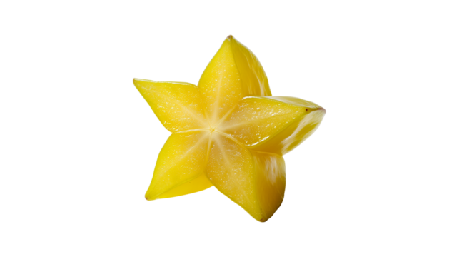 Healthy and juicy starfruit cross section, an exotic food for garnish and dessert