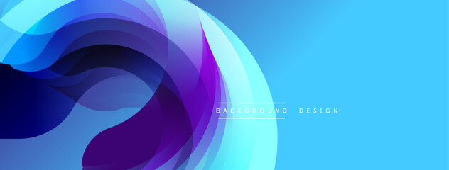 Abstract flowing shapes, blue purple gradient. Modern design element for backgrounds, banners, presentations. Smooth curves create dynamic visual effect.