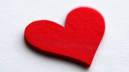 Fototapeta premium A red heart is on a white background