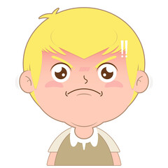 boy angry face cartoon cute