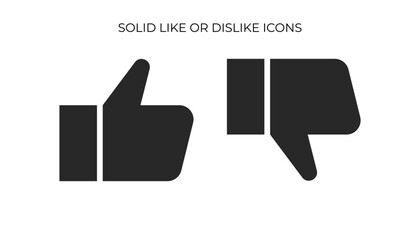 Standard black thumbs-up and thumbs-down icons on white, representing approval and disapproval.