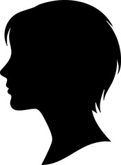 clean black silhouette of a woman's head in profil © Pemarathna