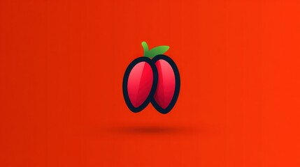 Obraz premium A red background with two red fruits on it