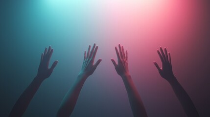 Emerging from Darkness - Symbol of Mental Health Recovery and Hope with Hands Reaching into Vibrant Light