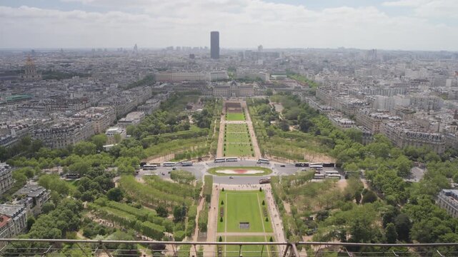 View of Champ de Mars  from Eiffel Tower, Paris