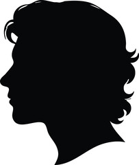 clean black silhouette of a man's head in profile