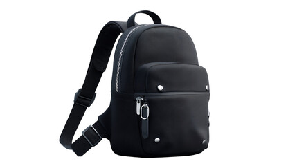 Naklejka premium Black And White Swirl Pattern Backpack Studio Shot isolated on transparent background