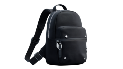 Black And White Swirl Pattern Backpack Studio Shot isolated on transparent background