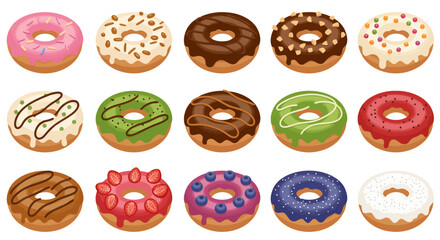 Assorted Glazed Donuts: Colorful and Sweet