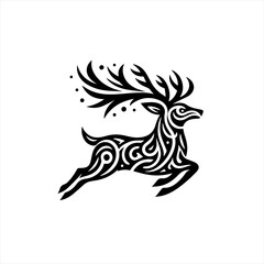 Obraz premium Ornate deer with flowing antlers