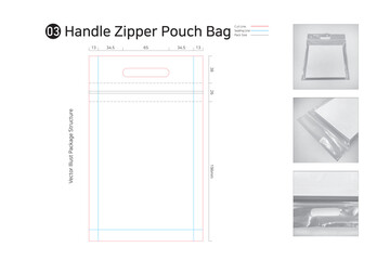 P3_3. Zipper handle pouch package. Use as a plastic bag for fashion items or light household items.
