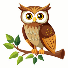 Naklejka premium owl sitting on a branch