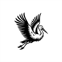 Obraz premium A stork in flight