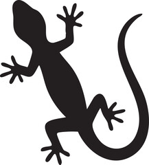 sleek black gecko silhouette, perfect for wildlife and nature themes