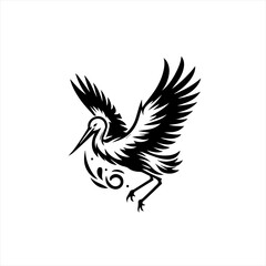 Obraz premium Crane bird illustration