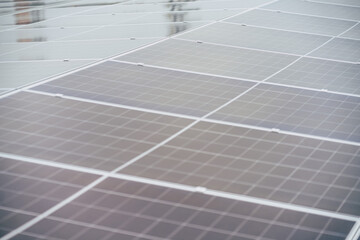 Solar panels capturing sunlight on a modern building rooftop during a clear day