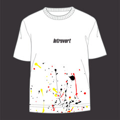 t shirt design concept with splatter paint background