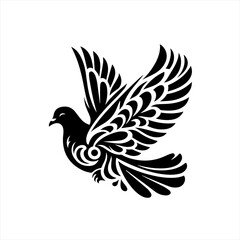 Obraz premium Stylized flying dove with ornate wings