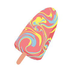 hand drawing colorful ice cream illustration. delicious dessert for summer holiday on the beach. isolated design