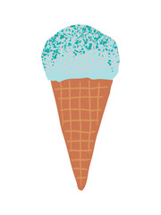hand drawing colorful ice cream illustration. delicious dessert for summer holiday on the beach. isolated design