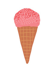 hand drawing colorful ice cream illustration. delicious dessert for summer holiday on the beach. isolated design