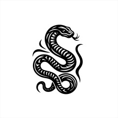 Obraz premium Stylized black cobra illustration