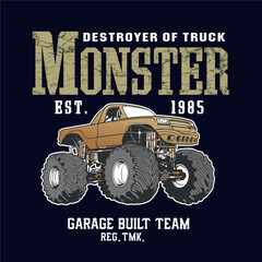 vector illustration of  monster car