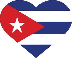 heart shaped cuba flag vector illustration symbol of love unity and patriotism

