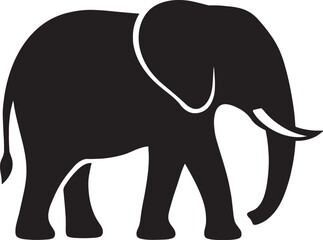 Obraz premium Majestic Elephant Silhouette Depiction of an African Elephant Side Profile Stance Portraying Strength Simplicity and the Beauty of Wildlife