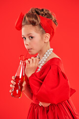 drinking soda girl