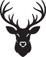 Majestic Stag Silhouette A Bold and Elegant Wildlife Emblem Featuring a Deer Head and Antlers Design