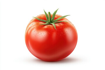 Ripe red tomato isolated on white background