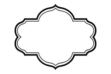 Black and white ornate decorative frame with floral elements and text space border