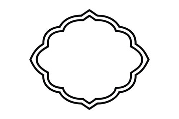 Black and white ornate geometric frame with double line border decorative