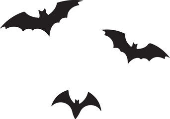 Spooky Halloween vector illustration set with pumpkins, bats, ghosts, and a haunted castle background under an autumn moonlit night