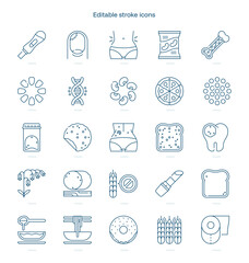 Naklejka premium Celiac stroke icon. Celiac line icon set. editable stroke icon pack